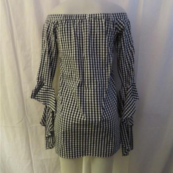 DANCE & MARVEL BLACK/WHITE CHECKED GINGHAM DRESS S - Picture 7 of 8